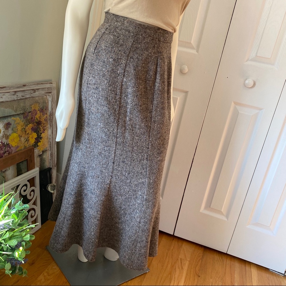 👒 Vintage Lew Magram Neutral Wool Maxi Skirt